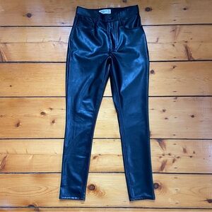 Abercrombie & Fitch Skinny High Rise Faux Leather Black Pants Size 2 LONG
